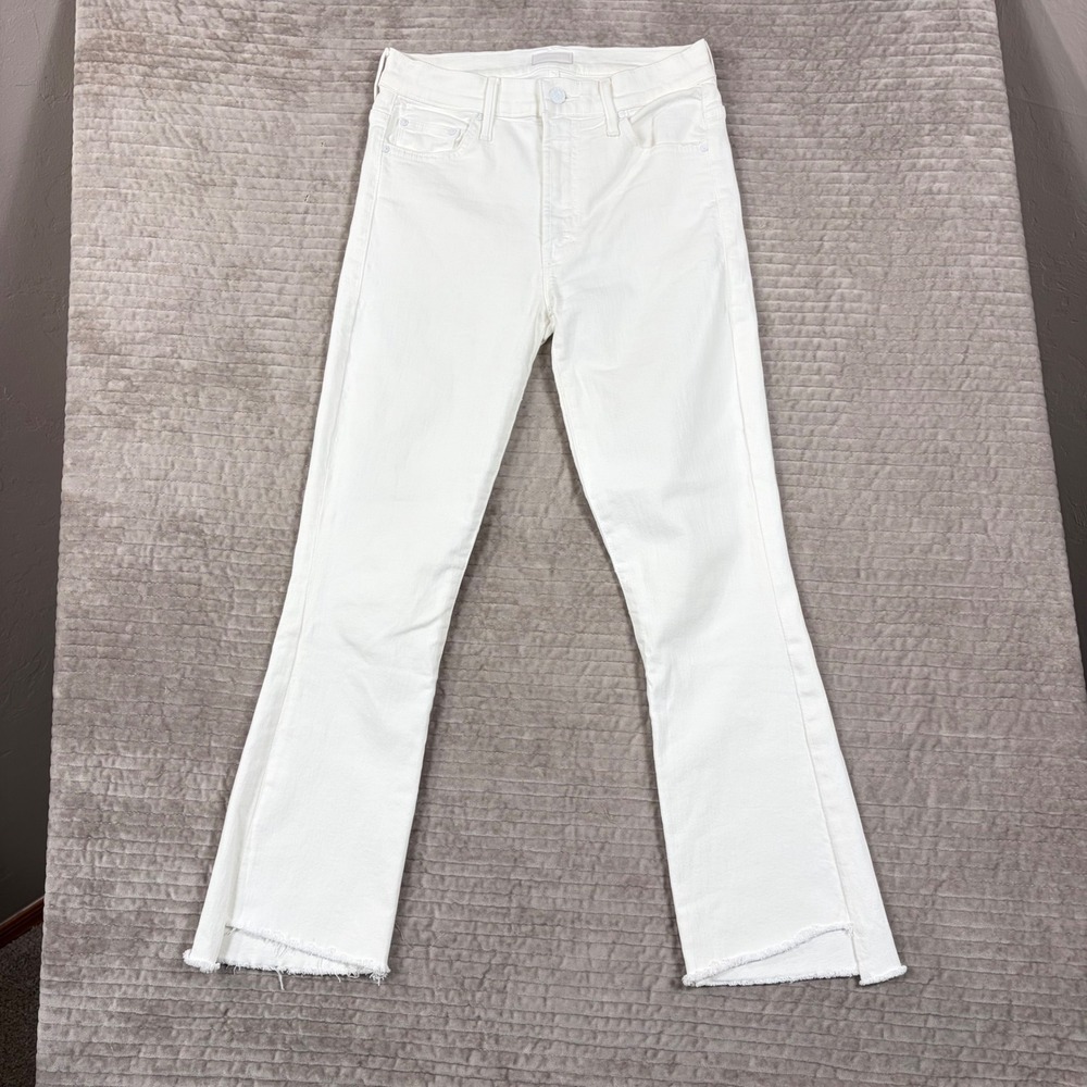 Mother The Insider Crop Step Fray Jeans Fairest Of Them All White 26 1157-753